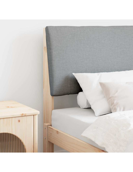 Testiera imbottita Grigio chiaro 75 cm Pino massello