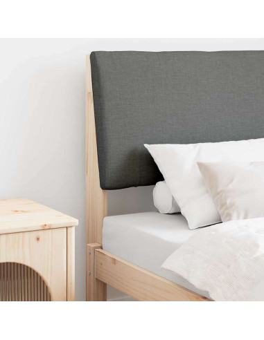 Testiera imbottita Grigio scuro 75 cm Pino massello