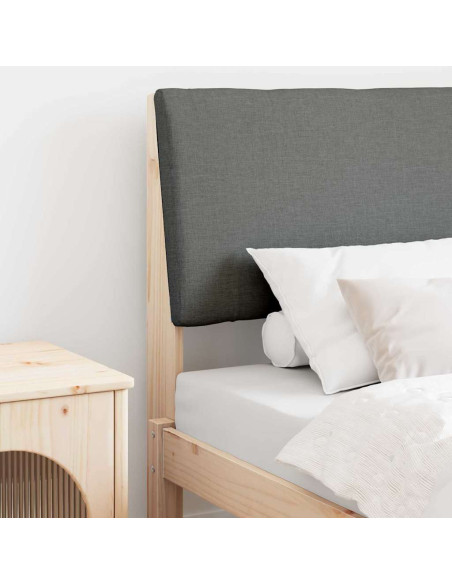 Testiera imbottita Grigio scuro 75 cm Pino massello