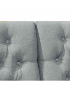 Testiera imbottita Grigio chiaro 200 cm Pino massello 2