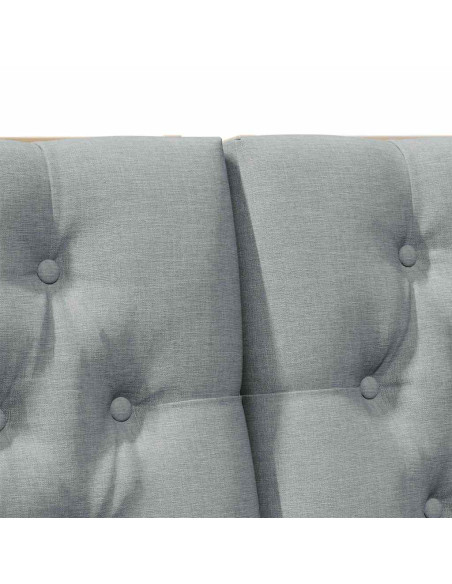 Testiera imbottita Grigio chiaro 200 cm Pino massello