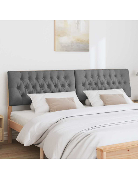 Testiera imbottita Grigio scuro 200 cm Pino massello