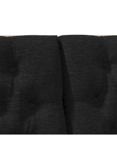 Testiera imbottita Nero 200 cm Pino massello 2