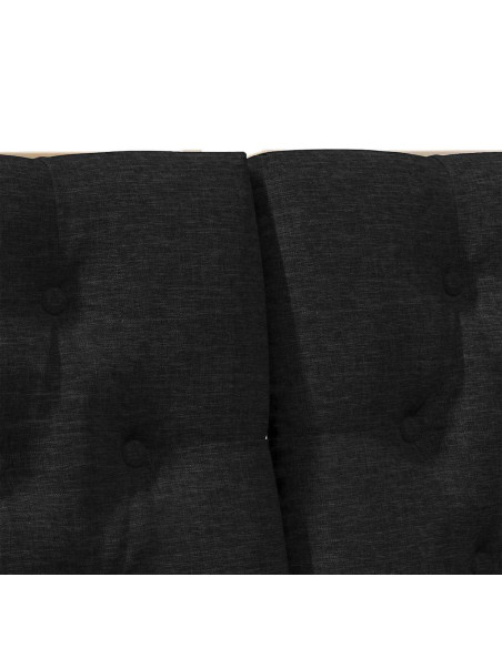 Testiera imbottita Nero 200 cm Pino massello