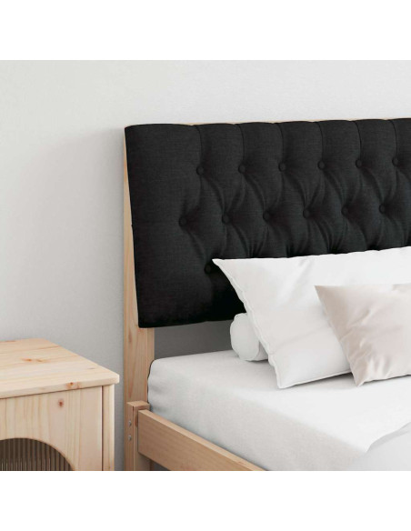 Testiera imbottita Nero 200 cm Pino massello