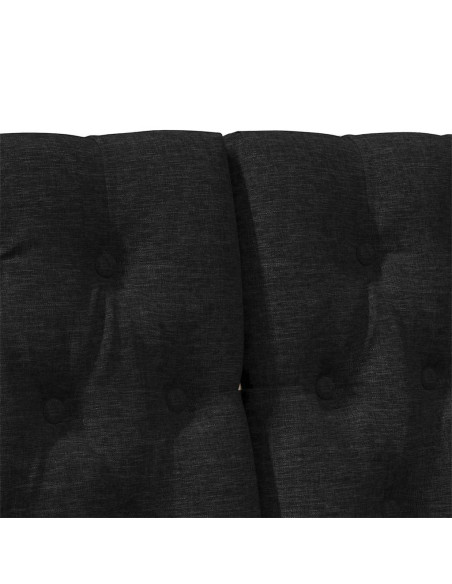 Testiera imbottita Nero 180 cm Pino massello