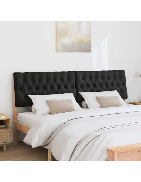 Testiera imbottita Nero 180 cm Pino massello