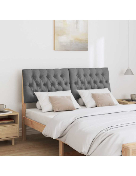 Testiera imbottita Grigio scuro 150 cm Pino massello