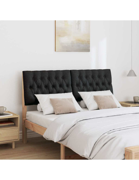 Testiera imbottita Nero 150 cm Pino massello