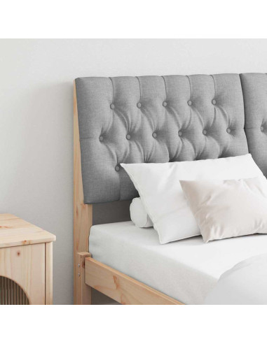 Testiera imbottita Grigio chiaro 140 cm Pino massello