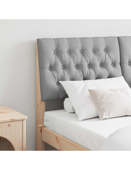 Testiera imbottita Grigio chiaro 140 cm Pino massello