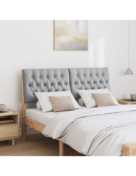 Testiera imbottita Grigio chiaro 140 cm Pino massello