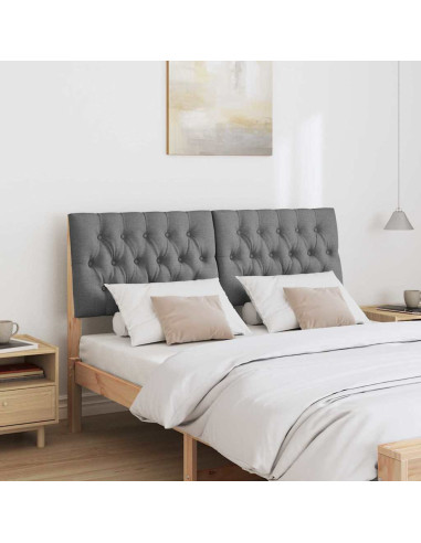 Testiera imbottita Grigio scuro 140 cm Pino massello