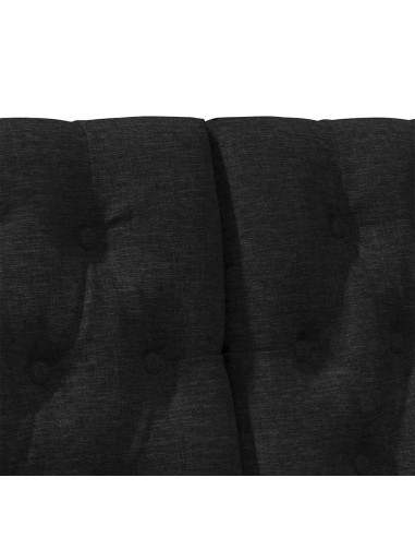 Testiera imbottita Nero 140 cm Pino massello