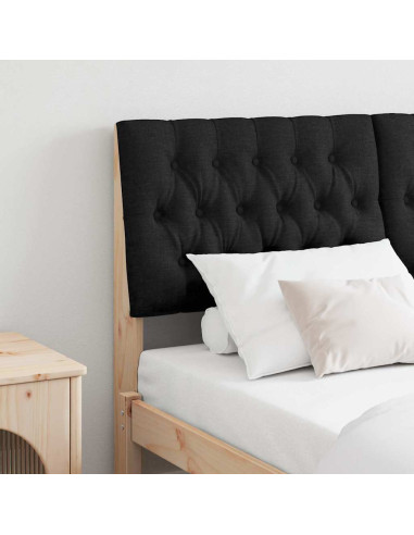 Testiera imbottita Nero 140 cm Pino massello