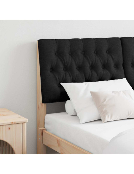 Testiera imbottita Nero 140 cm Pino massello