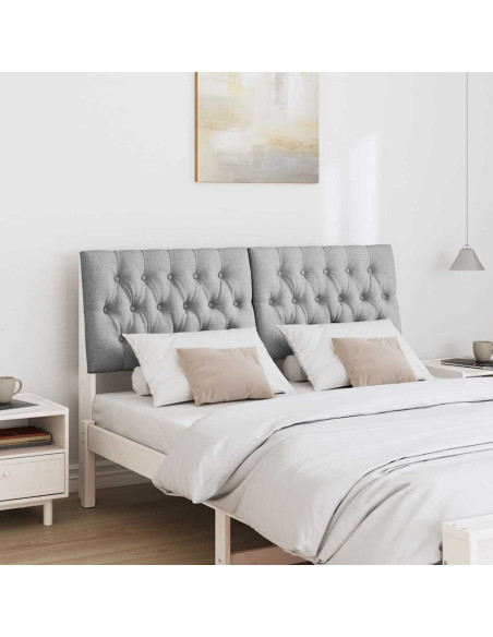 Testiera imbottita Grigio chiaro 140 cm Pino massello