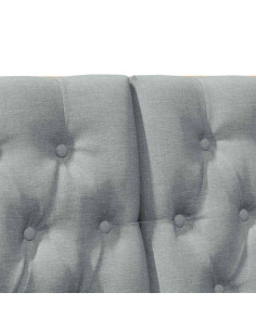 Testiera imbottita Grigio chiaro 120 cm Pino massello 2