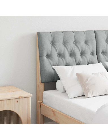 Testiera imbottita Grigio chiaro 120 cm Pino massello