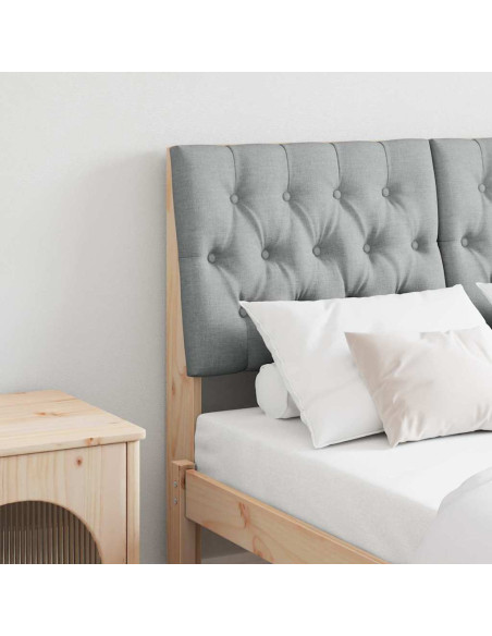Testiera imbottita Grigio chiaro 120 cm Pino massello