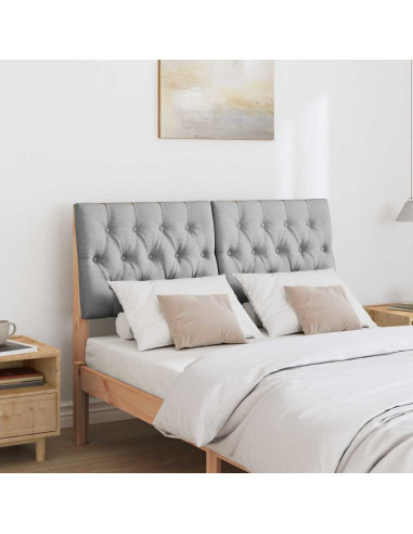 Testiera imbottita Grigio chiaro 120 cm Pino massello