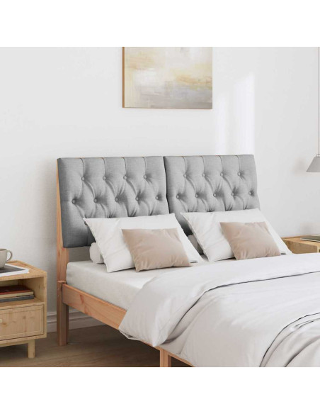 Testiera imbottita Grigio chiaro 120 cm Pino massello