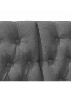 Testiera imbottita Grigio scuro 120 cm Pino massello 2