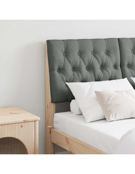 Testiera imbottita Grigio scuro 120 cm Pino massello
