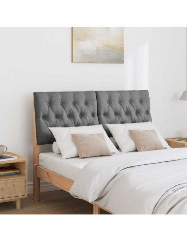 Testiera imbottita Grigio scuro 120 cm Pino massello
