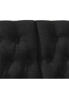 Testiera imbottita Nero 120 cm Pino massello 2