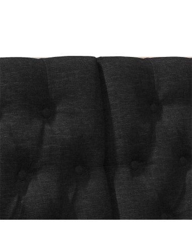 Testiera imbottita Nero 120 cm Pino massello