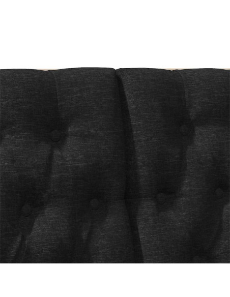 Testiera imbottita Nero 120 cm Pino massello