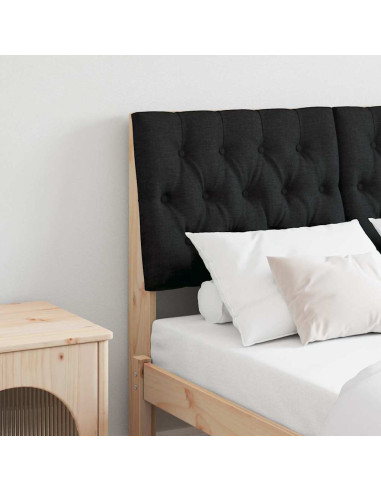 Testiera imbottita Nero 120 cm Pino massello