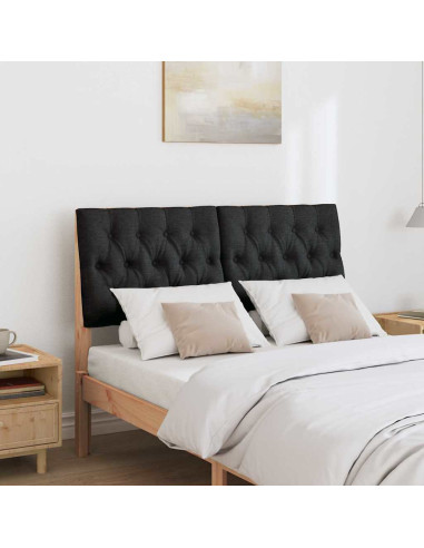 Testiera imbottita Nero 120 cm Pino massello