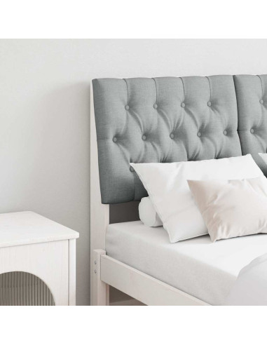 Testiera imbottita Grigio chiaro 120 cm Pino massello