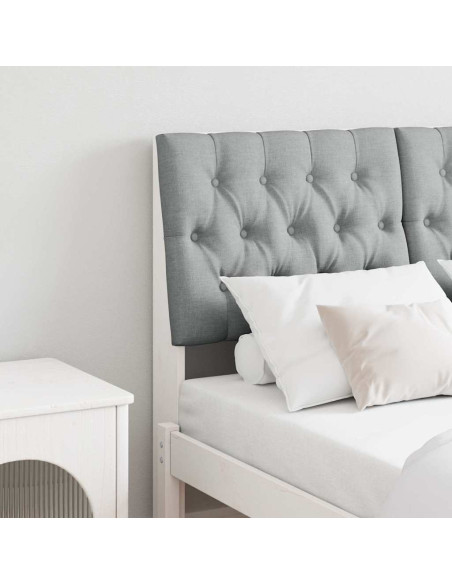 Testiera imbottita Grigio chiaro 120 cm Pino massello