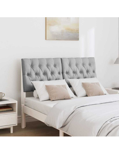 Testiera imbottita Grigio chiaro 120 cm Pino massello