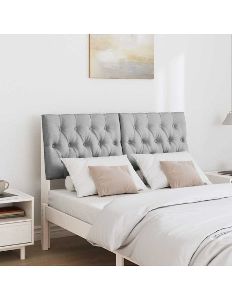 Testiera imbottita Grigio chiaro 120 cm Pino massello