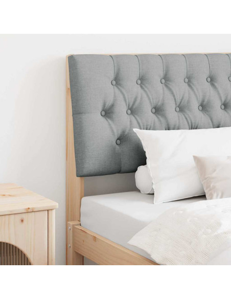 Testiera imbottita Grigio chiaro 100 cm Pino massello