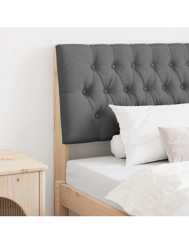 Testiera imbottita Grigio scuro 100 cm Pino massello