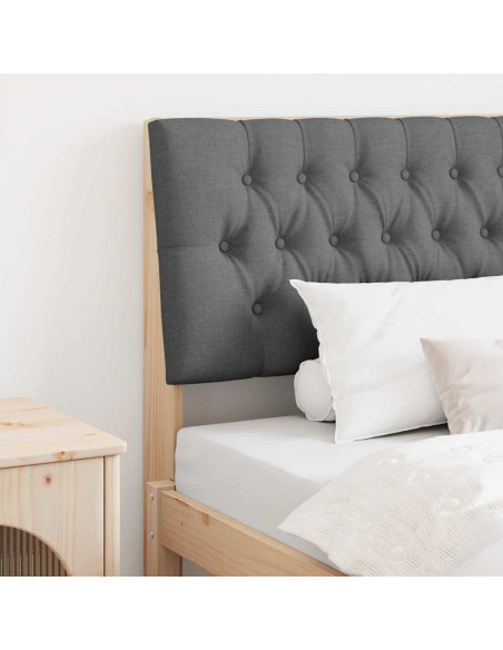 Testiera imbottita Grigio scuro 100 cm Pino massello
