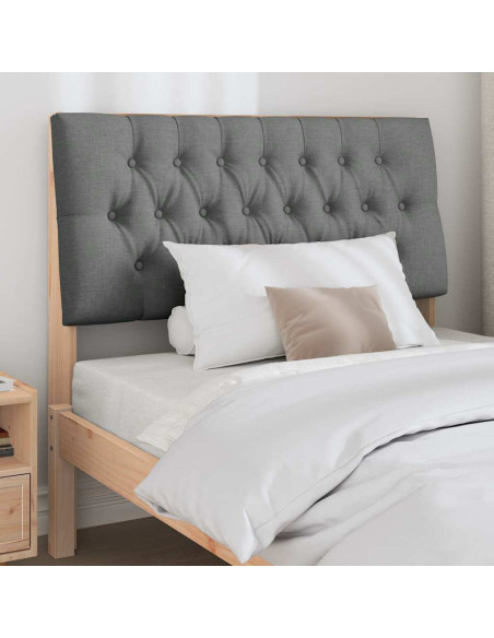 Testiera imbottita Grigio scuro 100 cm Pino massello