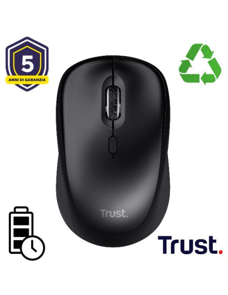 YVI+ WIRELESS MOUSE GLOSSY BLACK