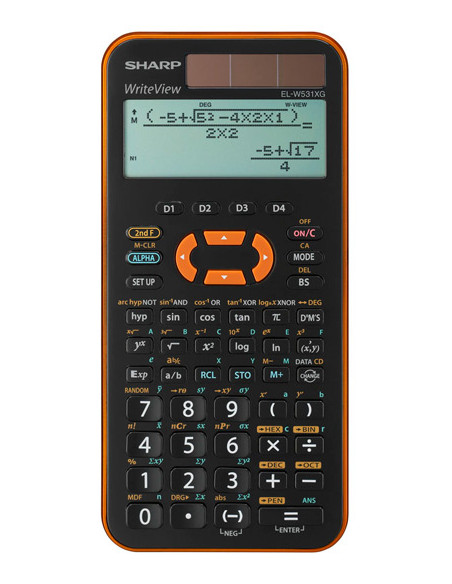 Sharp EL-W531XGYR calcolatrice Tasca Calcolatrice scientifica Nero, Arancione