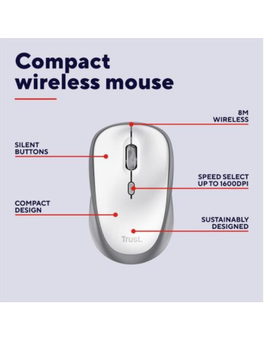 YVI+ WIRELESS MOUSE WHITE