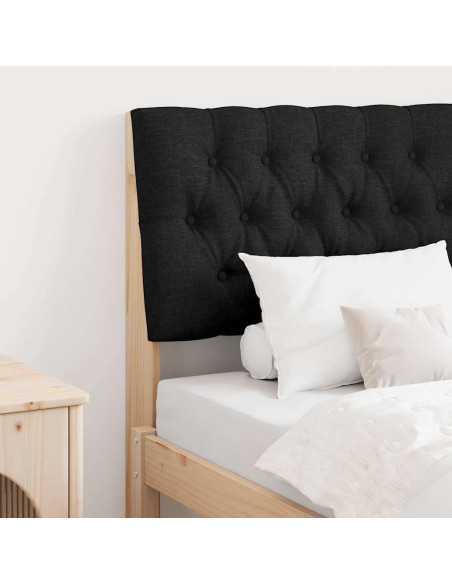 Testiera imbottita Nero 75 cm Pino massello