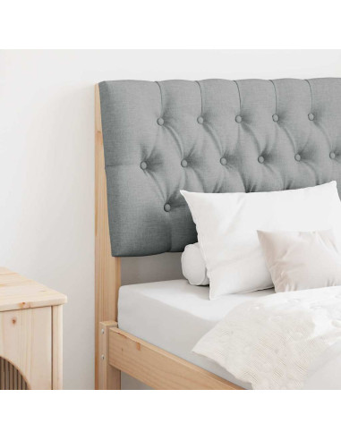 Testiera imbottita Grigio chiaro 75 cm Pino massello