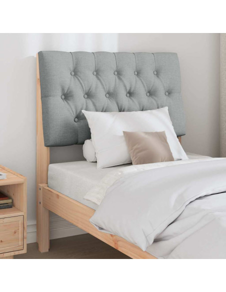 Testiera imbottita Grigio chiaro 75 cm Pino massello