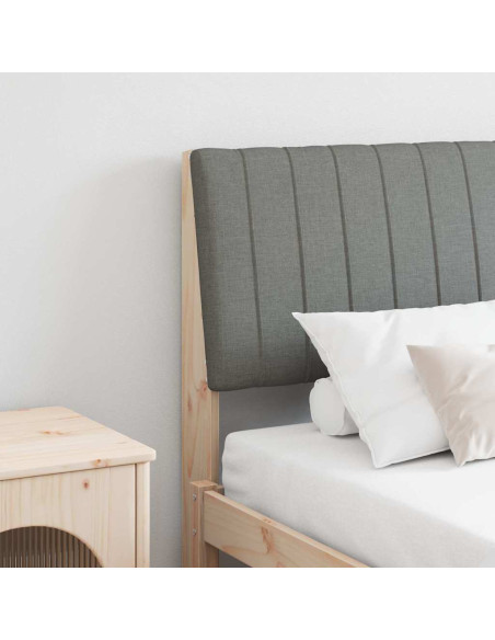 Testiera imbottita Grigio scuro 160 cm Pino massello