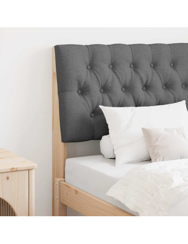 Testiera imbottita Grigio scuro 80 cm Pino massello